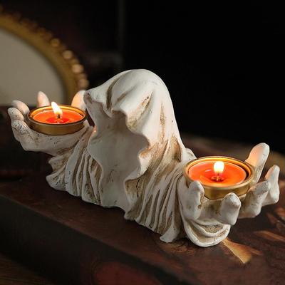 Halloween Candlestick Decoration Vintage Halloween Candle Holder Grim Reaper Candle Holder for Halloween Christmas Home Decor