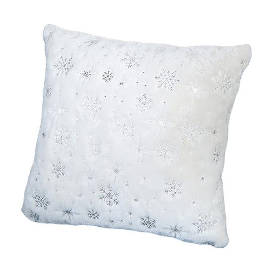 Vánoční pouzdro na polštář Hot ražba na skrytý zip omyvatelný elegantní 43x43cm sněhové vločky flitry Vánoční ozdobný povlak na polštář pro domácí kancelář