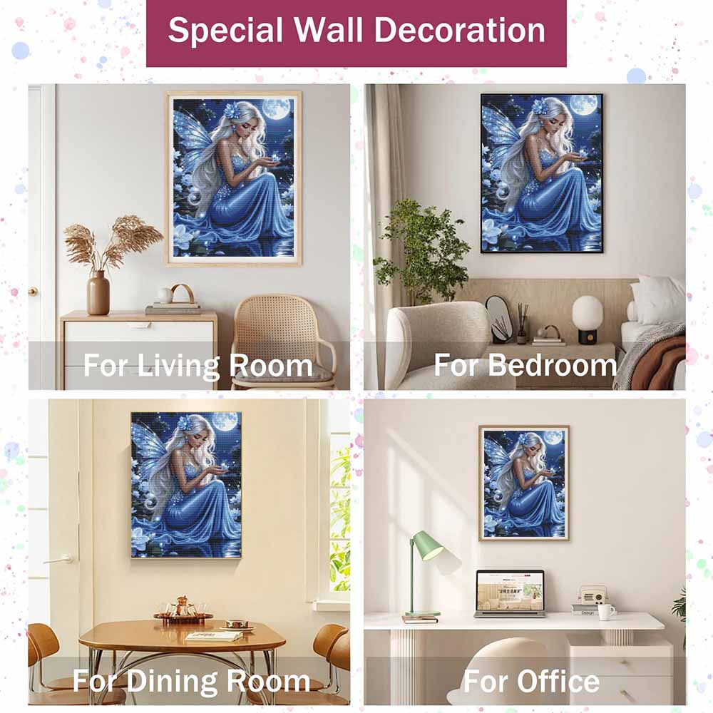 Diamond painting DIY fairy under moonlight art kit for home room decoration