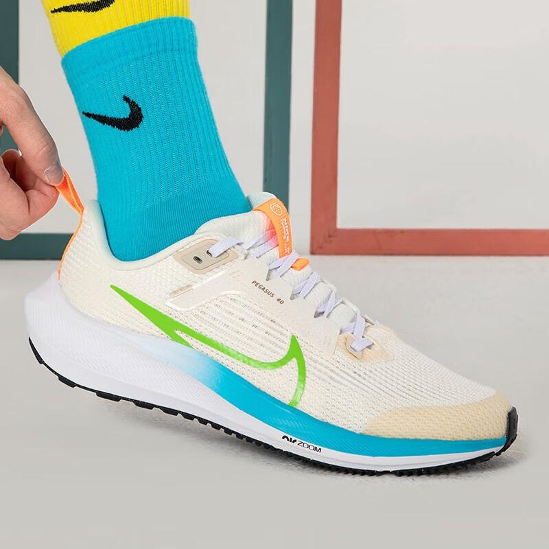 Nike Air Zoom Pegasus 40 GS Pale Ivory Baltic Blue Kids Sneakers Multi-Color White Action-Green FQ6863-131