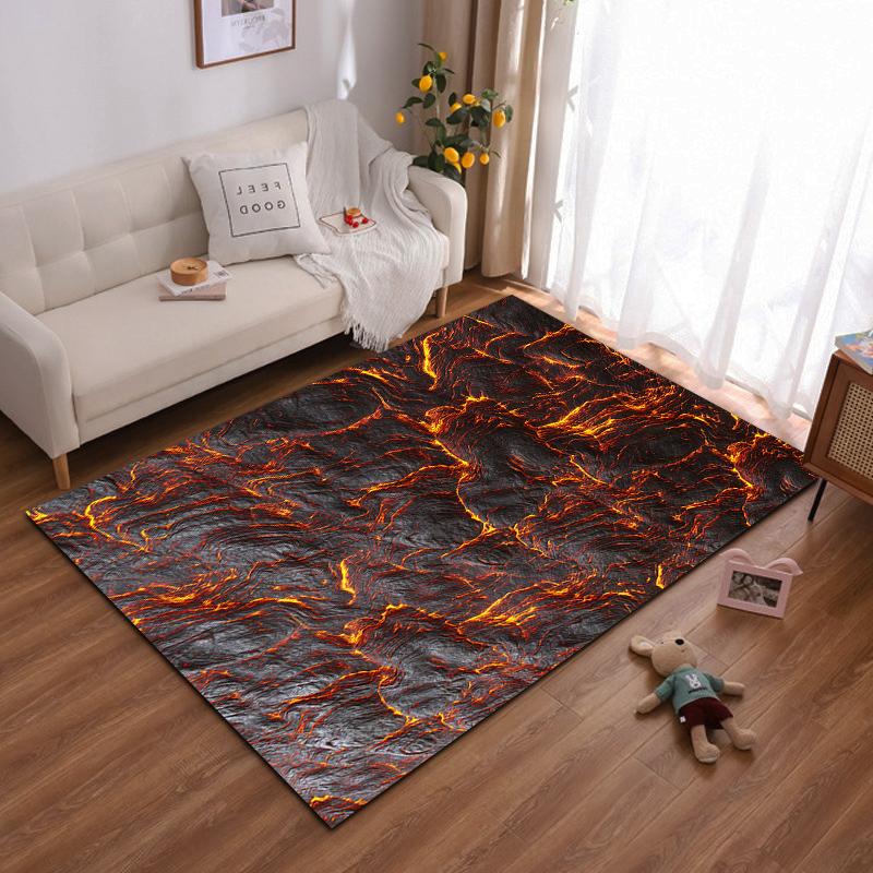 

Cool Lava Effect Carpet with Fiery Design Suitable for use as an anti-slip game mat for living room and bedroom sofas 40x60cm( 15x23in )