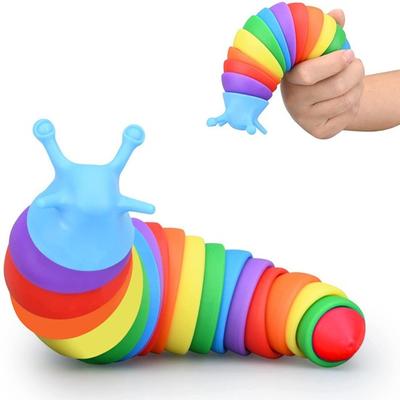 Yousheng Colorful Caterpillar Fidget Toy Funny Bendable Cute Portable Stress Relief Decompression Kids Adults Slug Sensory Toy Birthday Gift