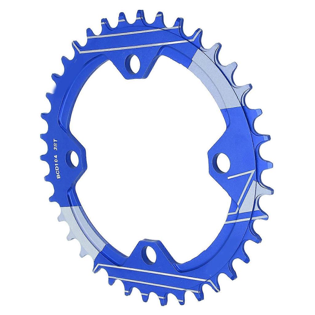 Lebycle 104mm BCD 104mm BCD Round Narrow Wide Chainring Aluminum Alloy 38T Narrow Wide Single Chainring38T Blue