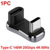 1/2PCS 180 Degree Angle USB C Adapter USB-C Male to Female Converter 20Gbps 140W Type C Charging Adapter for Steam Deck