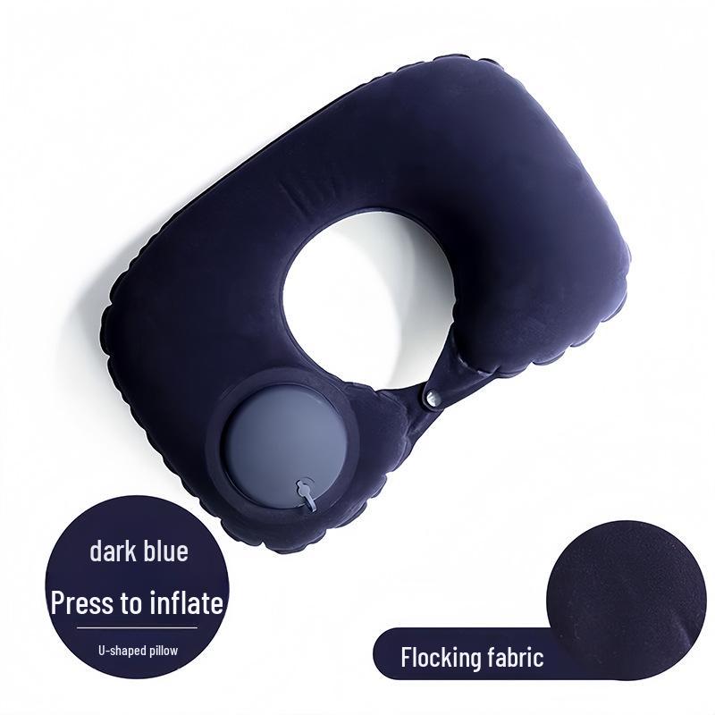 Compact Inflatable U-Shaped Neck Pillow for Travel and Sleep