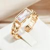 Kinel – bague creuse de grande taille pour femmes, carré en Zircon, bijoux fins, cadeau