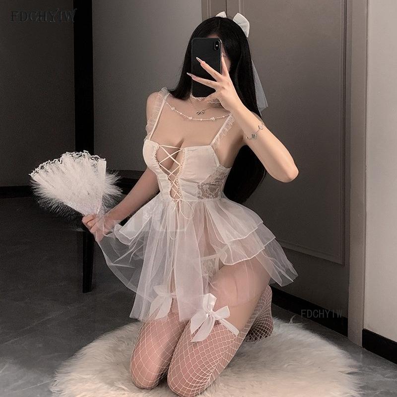 Role Playing Bride Uniform Temptation Wedding Dress Sexy Skirt Lace Pajamas Charm Elegant Cosplay Princess Costumes