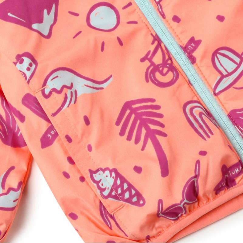 Columbia Kids Kids Windbreaker Hoodie Zip Jacket Coral