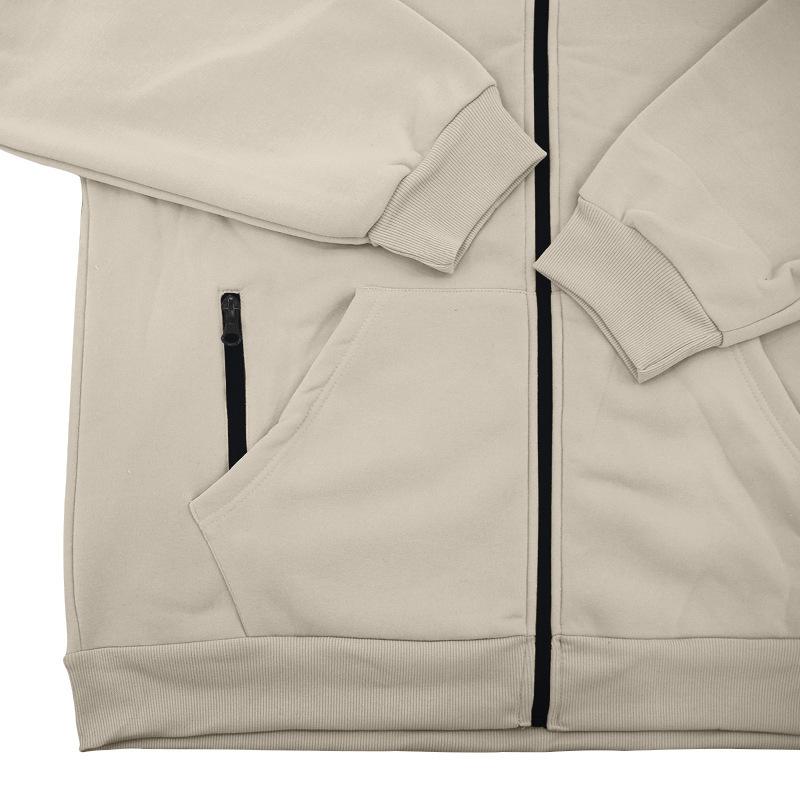 2026 New Men's Comfortable Fleece Hooded Sweatshirt Zipper Sports Shirt Long Sleeved Sweatshirt Autumn and Winter Season
