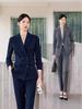 Women's Double-Breasted Suit Set: Simple & Polished Long Sleeve Blazer for Autumn/Winter 2025 Professional Commute Workwear.