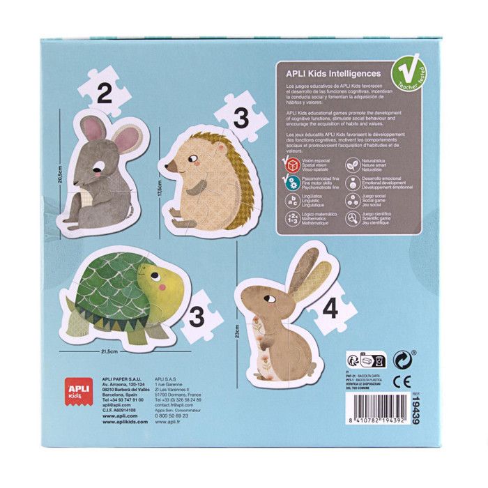 Puzzle - Enfant - 12 pièces - Les bébés animaux - Apli kids