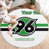 Hannover 96 Custom Name Round Area Rug,Carpet Rug for Living Room Bedroom Sofa Playroom Decor,Non-slip Floor Mat