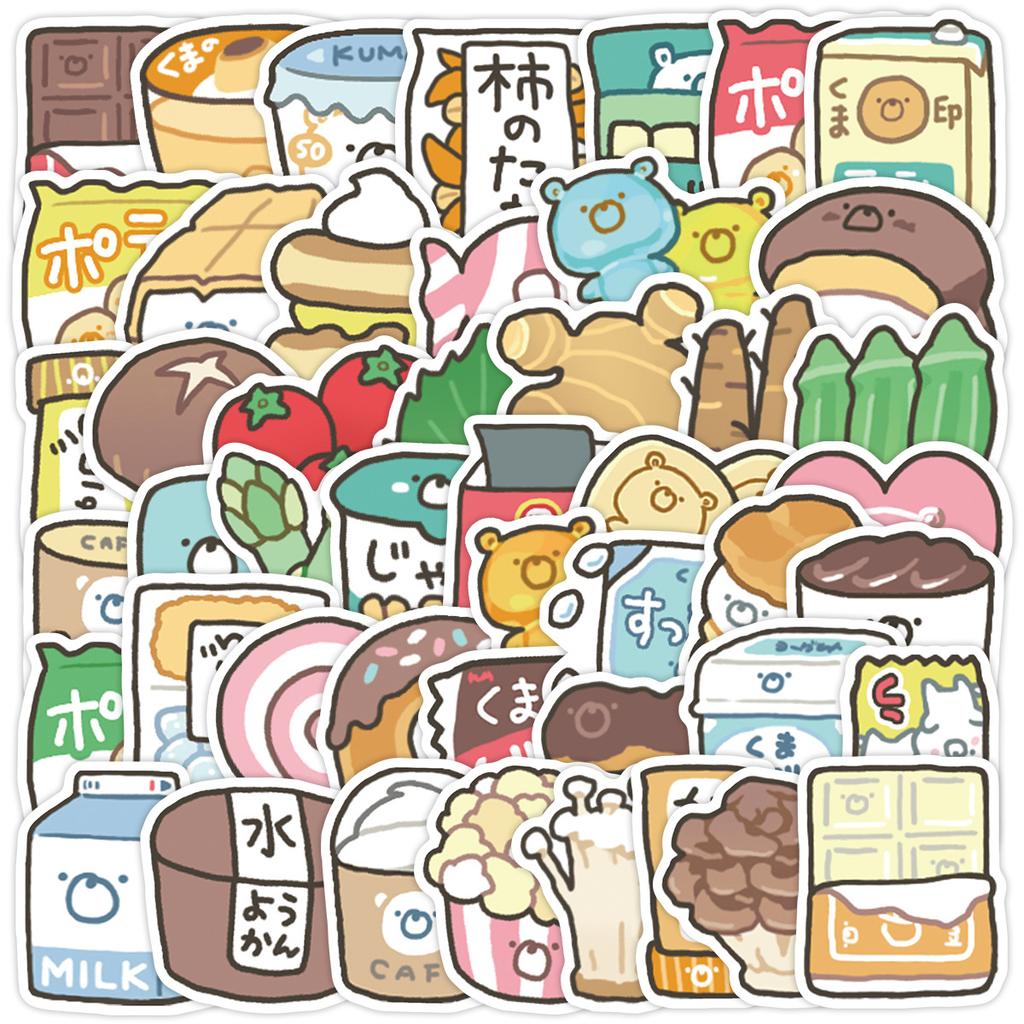 50 Niedliche Stil Lebensmittel Graffiti Aufkleber Kreative Lebensmittelaufkleber Wasserbecher Handy Wasserdichte Dekorative Aufkleber