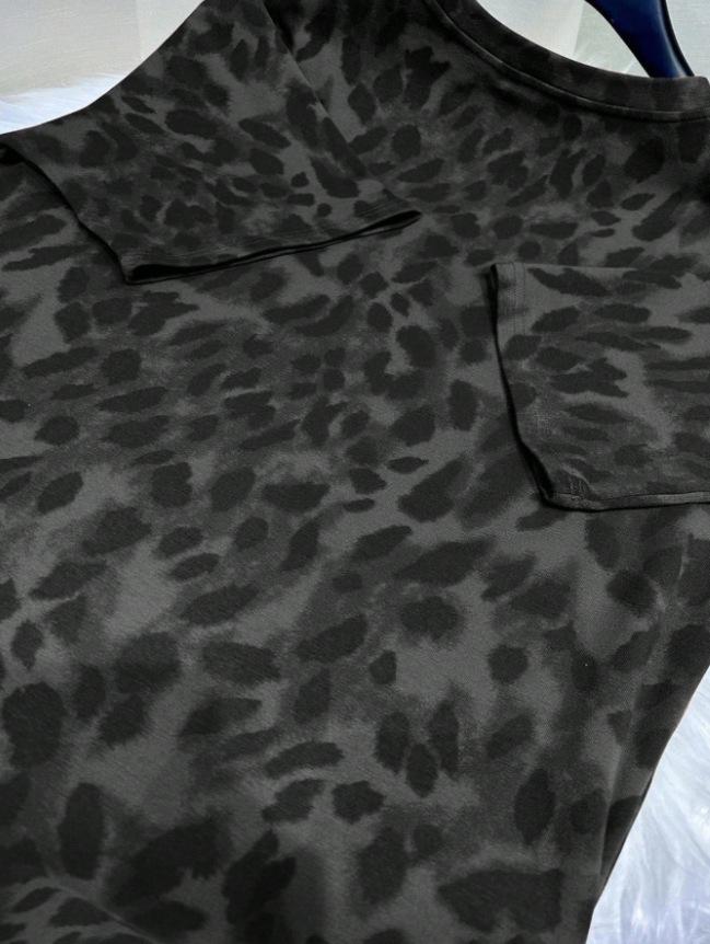 Leopard Print Loose Korean Style Short Sleeve Women's Top