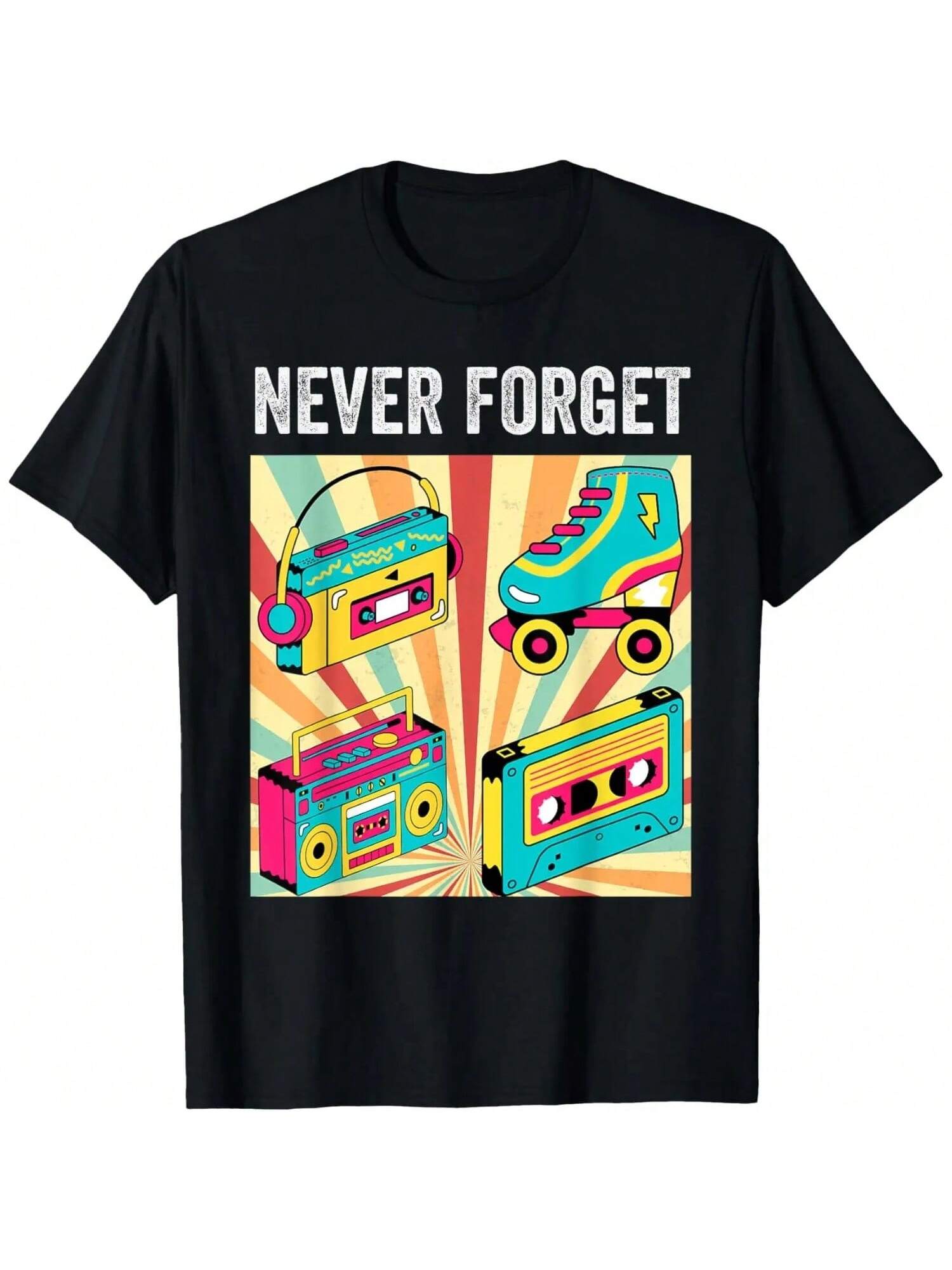Funny Retro Never Forget 1980s Retro 1990s Retro Graphic T-Shirt S разноцветный