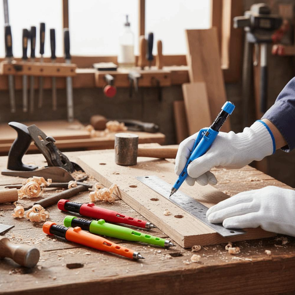 2.8mm Lead Deep Hole Marking Pencil Built-In Sharpener Woodworking Marking Pencil  Carpentry Work