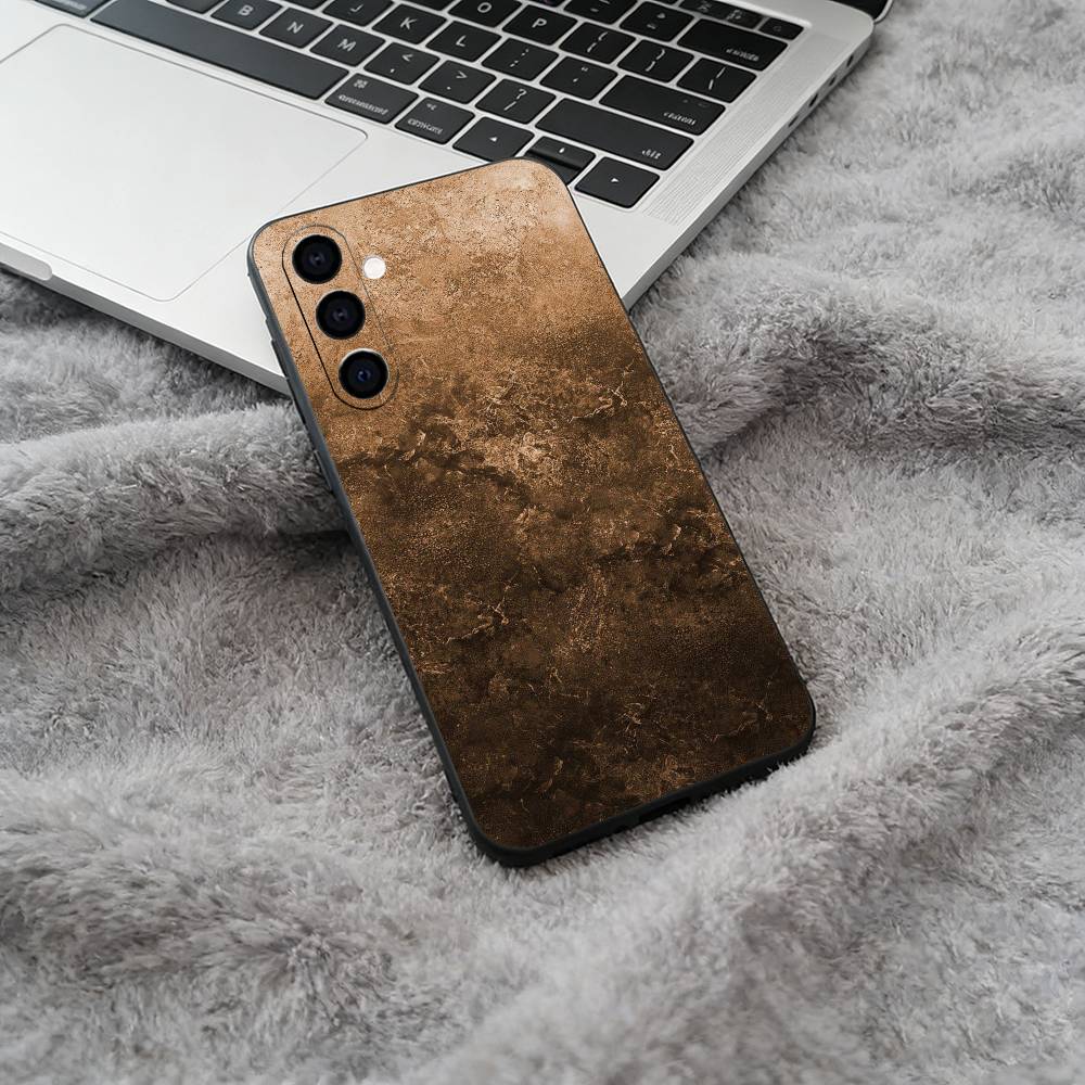 Natural- rust- texture Phone Case For Samsung Galaxy A73,A71 A72,A70,A53,A52,A51,Soft Silicone Black Cover