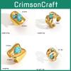Geometrischer Edelstahlring für Damen mit Edelsteinakzenten Handgefertigter Schmuck