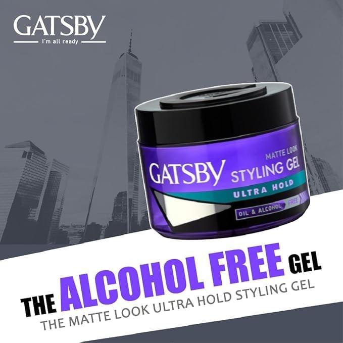 Gatsby Vodní lesk Ultra silná fixace Gel na vlasy pro muže 300g | Silný stylingový gel s dlouhotrvající fixací a leskem mokrého vzhledu