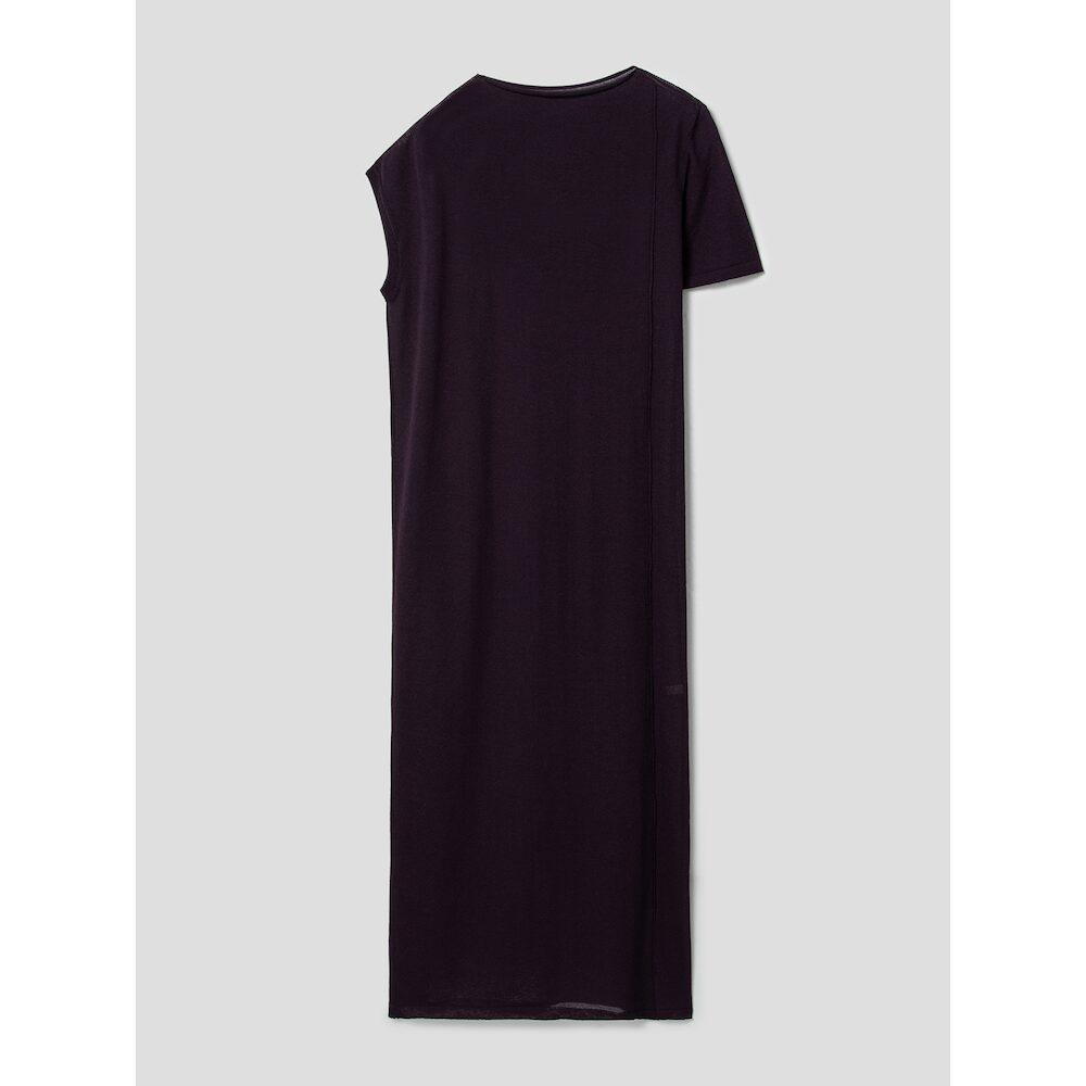 Anggae Draped Asymmetrical Knit Dress Violet