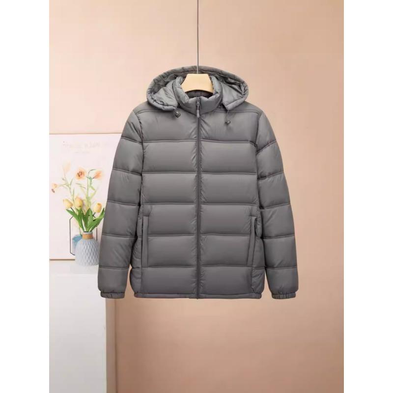 Herbst und Winter Herren Steppjacke Verdickte Kapuzen-Steppjacke Abnehmbare Kapuze Steppjacke Kurze Steppjacke