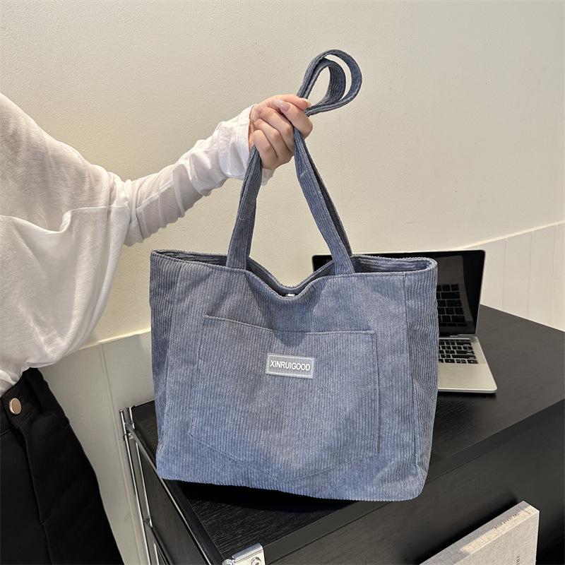 2025 Corduroy Versatile Large Shoulder Tote Bag for Women