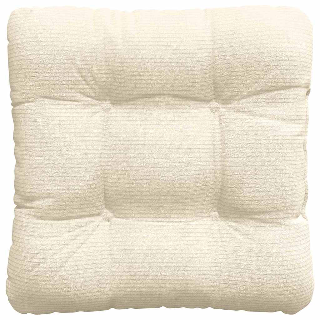 Seat Cushions 4 pcs Cream 40 x 40 cm Corduroy Fabric