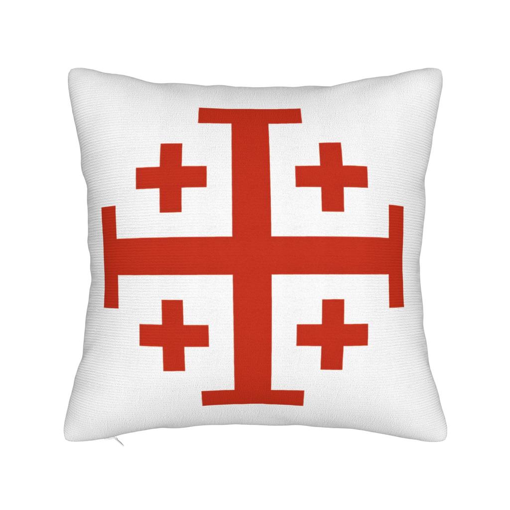 Jesus Christian Cross Faith Jerusalem Cross Square Pillow Cases Cushion Cover Creative Zipper Decorative Pillowcase For Car