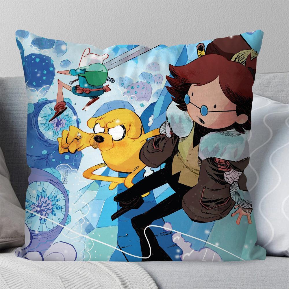 A-Adventure T-Time Comedy Animation Pillow Case Square Pillow Bedroom Sofa Leisure Comfort Car Living Room Home Decoration 40X40