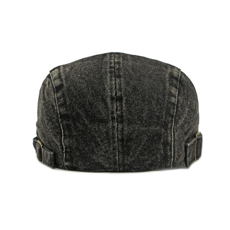Four Seasons Denim Beret Women's Peaked Cap British Vintage Men Forward Cap