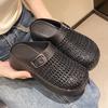 Women's Hollow Out Mesh Slippers Outdoor Casual Mules Slippers Summer Baotou Half Slippers for Women Mesh Beach Slipper