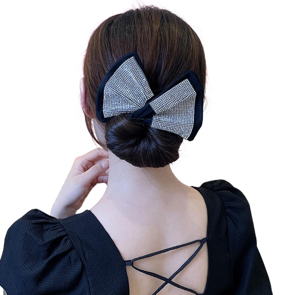 Fashion Ladies Headband Sequined Bow Tie Meatball Headdress