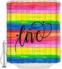 Rainbow Shower Curtain Love Pride Theme Bathroom Curtain for Teen Girls  Bathtub Screen Colorful Stripes Waterproof Decoration
