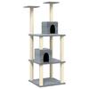 VidaXL Cat Tree with Sisal Scratching Posts Light Grey 141 Cm 171525