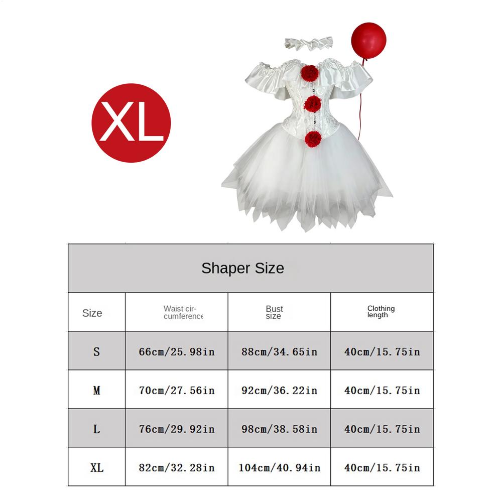 Halloween Horrible Clown Dress Joker Cosplay Costume Women Corsets Mesh Fluffy Skirt Stage Performance Dress Carnival Party Wear