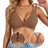 Women S Front Closure Seamless Backless Bra Leopard Print Push Up Underwire Free
