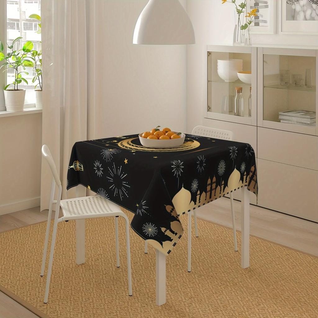 Eid Mubarak Tablecloths Ramadan Decoration for Home 2024 Islamic Muslim Party Decor Ramadan Tableware Supplies Eid Al Adha Gift