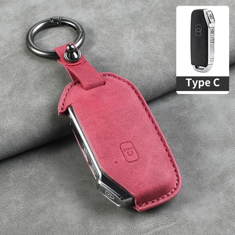 BTNPY1 5 Buttons Leather Car Key Case Cover Shell for Kia Telluride Telluride SX 2021 Sportage R 2022 K5 GT Line 2021 Seltos 2020