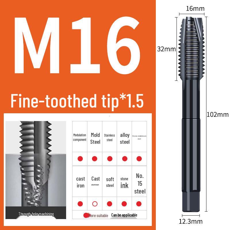 65° Nitridační strojový spirálový závitník pro nerezovou ocel, Velikosti M3-M12