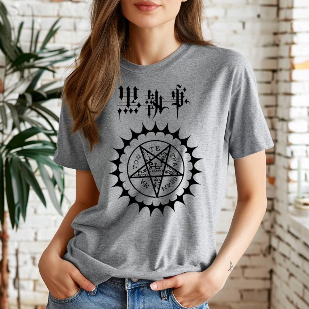Black Butler shirt women Psychedelic women Graphic Retro korean clothes University t-shirt Retro harajuku Y2k 2000s Grunge