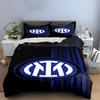 Biancheria da letto con logo nero e blu Set di biancheria da letto (1 copripiumino, 2 federe, piumino non incluso)