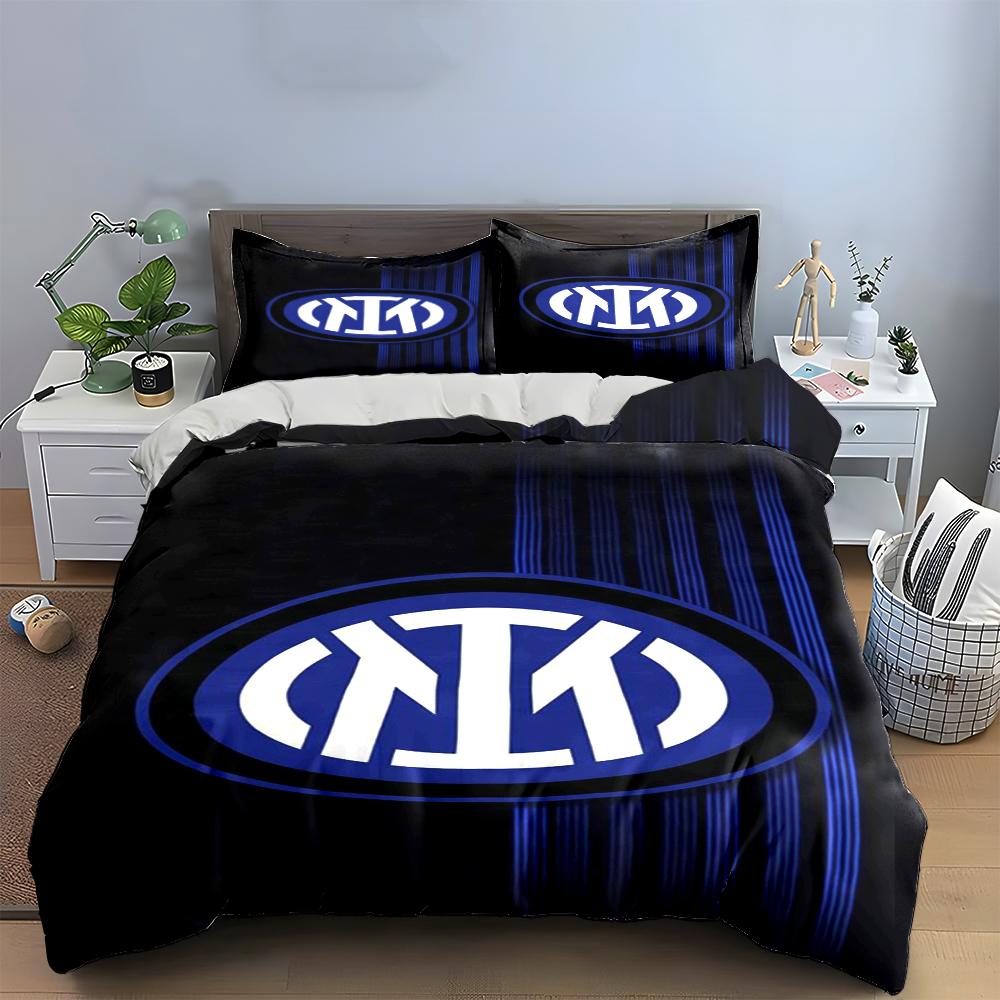 Biancheria da letto con logo nero e blu Set di biancheria da letto (1 copripiumino, 2 federe, piumino non incluso)
