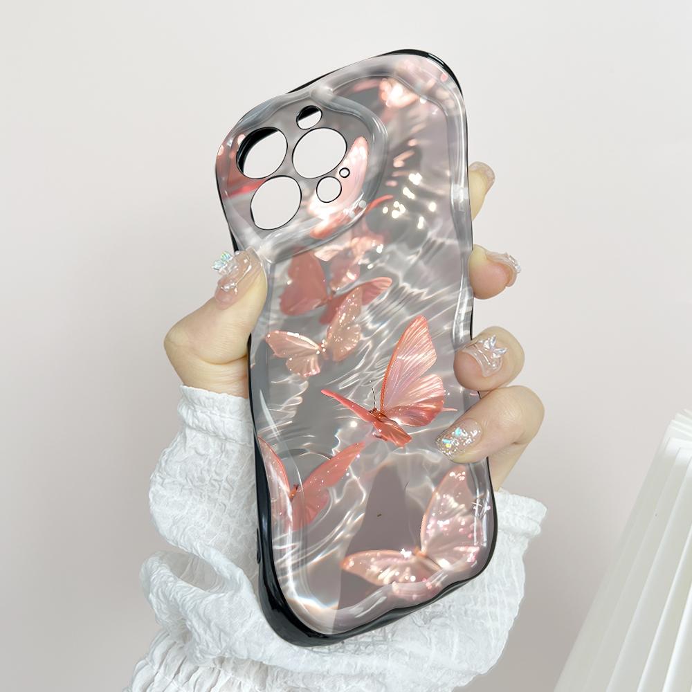Mielas animacinio rašto kreminės tekstūros korpusas, banguotas kraštas, minkštas silikoninis dangtelis, skirtas Samsung