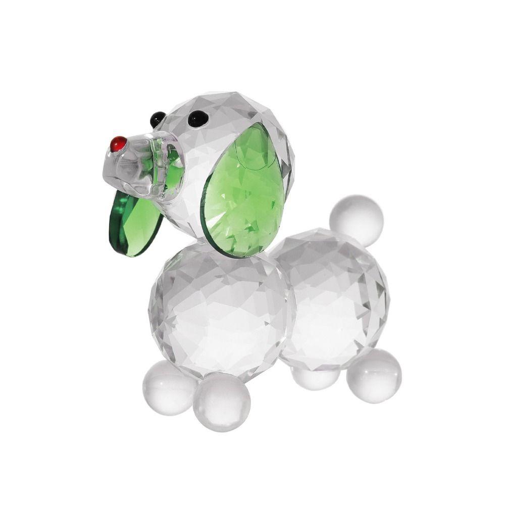 3D Clear Dog Ornament Cute Animal Figurine Funny Crystal Dog Statue Office