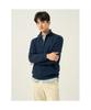 Binpolmen Classic Soft Cotton Quarter-Zip T-Shirt Navy