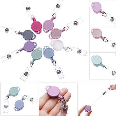 1pc Fashion Durable Clip ID Name Card Stationery Lanyards Retractable Badge Holder Key Ring