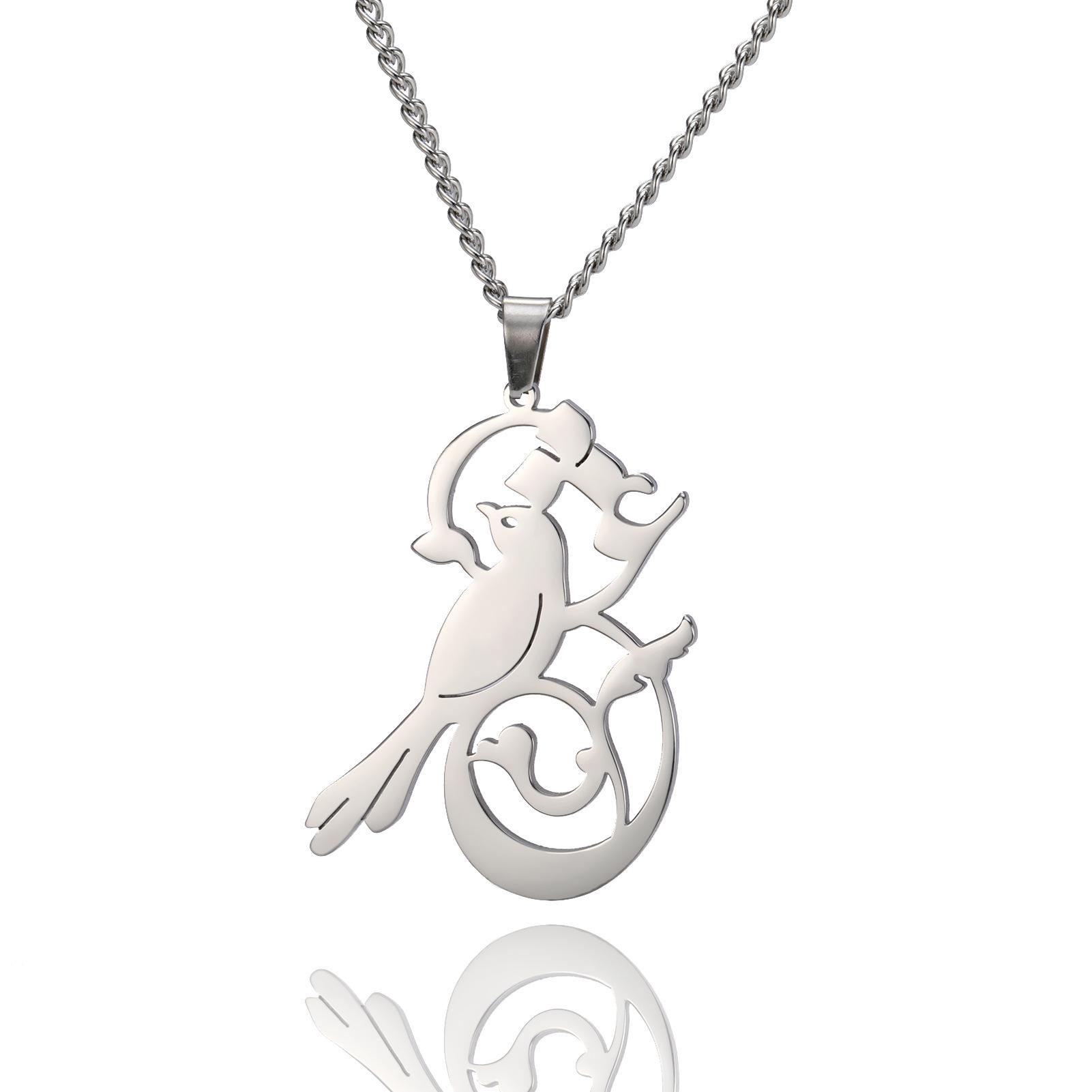 Hummingbird flower pendant necklaces for women and girls, stainless steel, gold color, choker, animal jewelry, birthday gift.