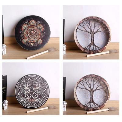 Handmade Siberian Shamanic Drums Spirit Music Drums with Drumstick Bass Drum for Music Healing Reflection and Meditation