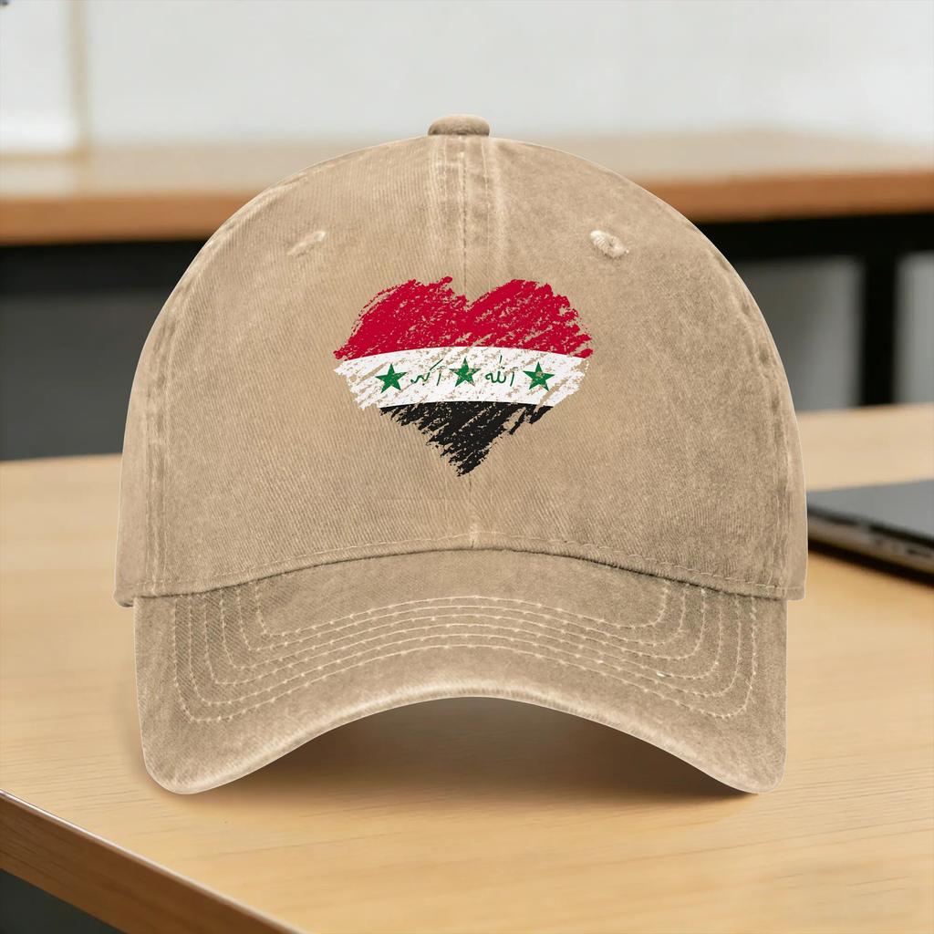 Iraq Flag Iraqi Washed Baseball Cap Casual Sun Trucker Hat Summer Couple Women Outdoor Sport Snapback Cap