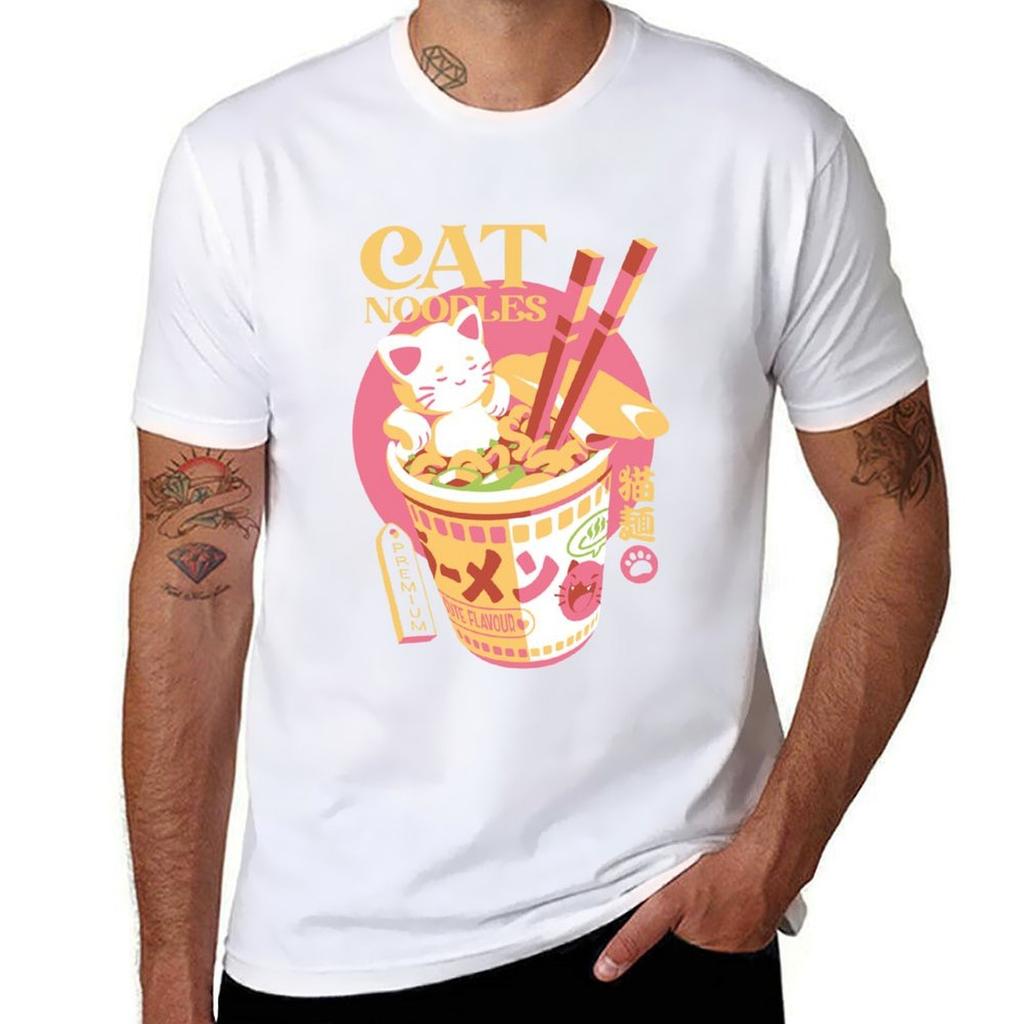Cat Noodles Tshirt Casual Holiday Short Sleeve Tee Tshirt